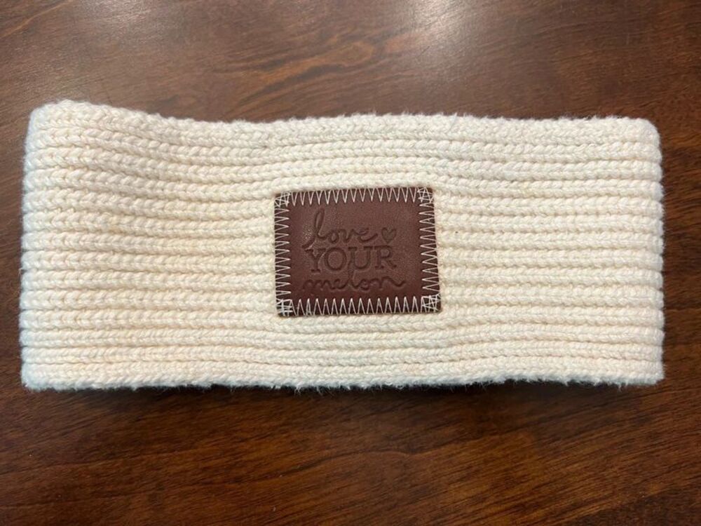 Love Your Melon Knit Winter Headband Ear Warmers Cream Brown One Size